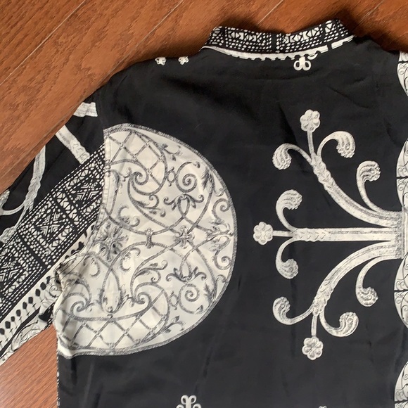 Stonebridge Vintage Silk Longline Asian Inspired Button Down Top Size Medium - Picture 8 of 10